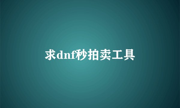 求dnf秒拍卖工具