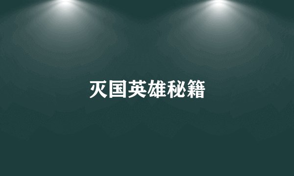 灭国英雄秘籍