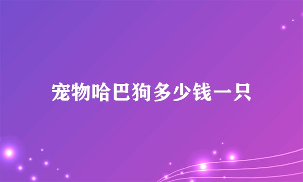 宠物哈巴狗多少钱一只