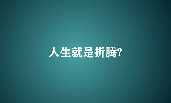人生就是折腾?