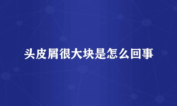 头皮屑很大块是怎么回事