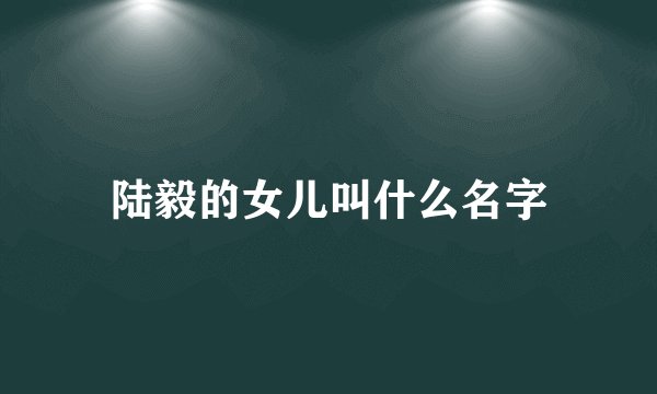 陆毅的女儿叫什么名字