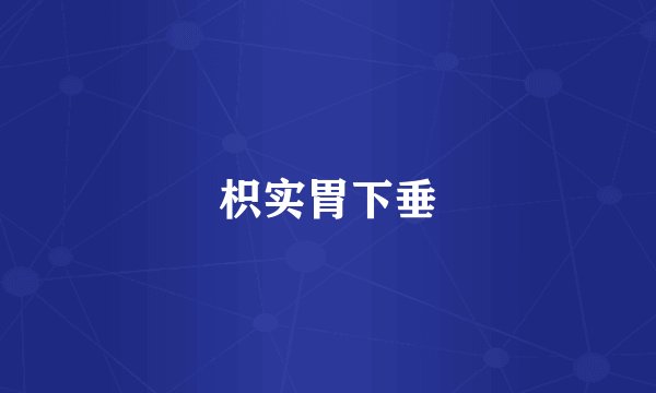 枳实胃下垂