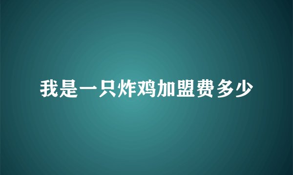 我是一只炸鸡加盟费多少
