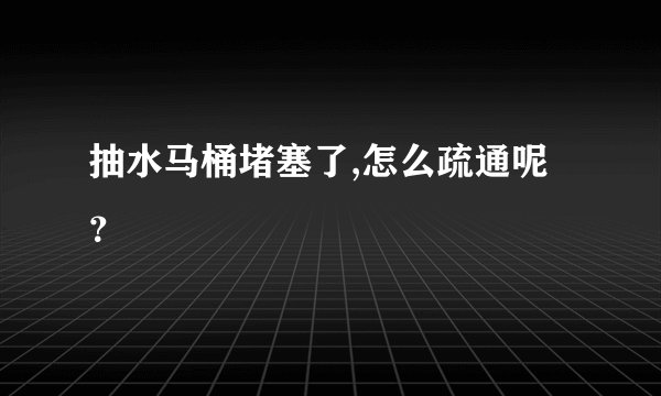 抽水马桶堵塞了,怎么疏通呢？