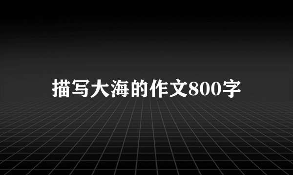 描写大海的作文800字