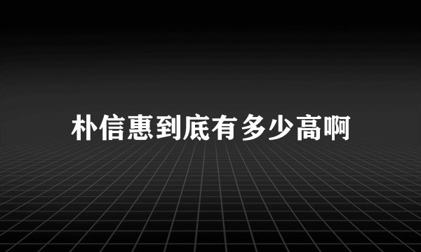 朴信惠到底有多少高啊