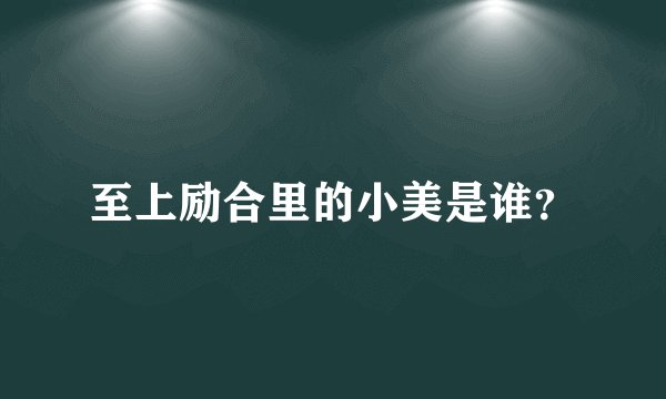 至上励合里的小美是谁？