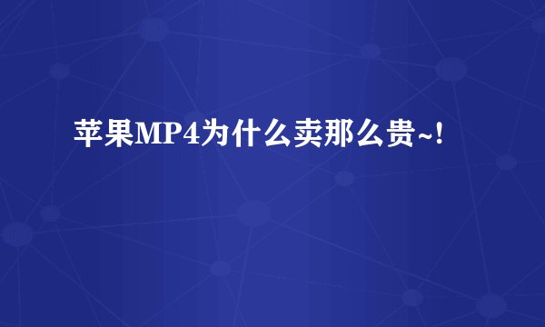 苹果MP4为什么卖那么贵~!
