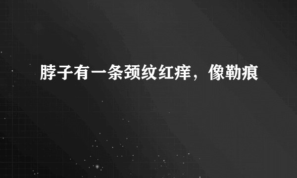 脖子有一条颈纹红痒，像勒痕