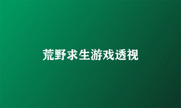 荒野求生游戏透视