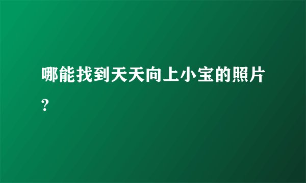 哪能找到天天向上小宝的照片?