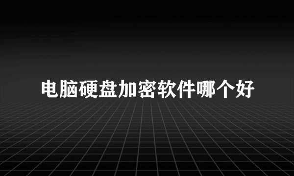 电脑硬盘加密软件哪个好