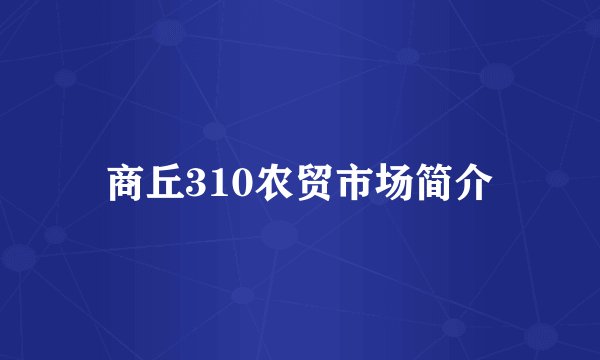 商丘310农贸市场简介
