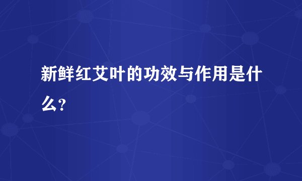 新鲜红艾叶的功效与作用是什么？