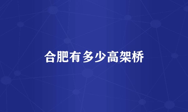 合肥有多少高架桥