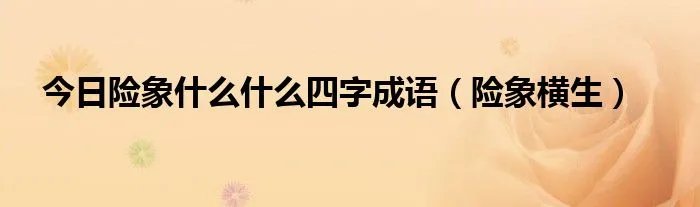 今日险象什么什么四字成语（险象横生）