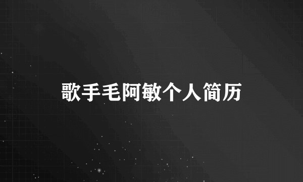 歌手毛阿敏个人简历