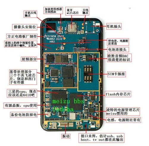 电子工程师发帖详细分析魅族M8主板新图