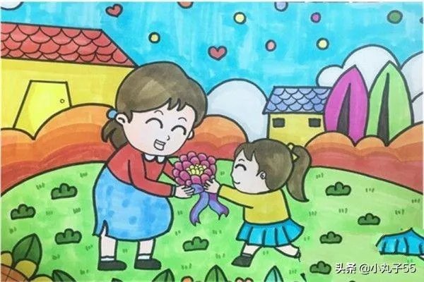 母亲节送给妈妈的画,孩子送妈妈的画怎么画?