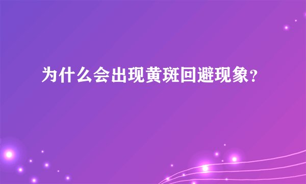 为什么会出现黄斑回避现象？