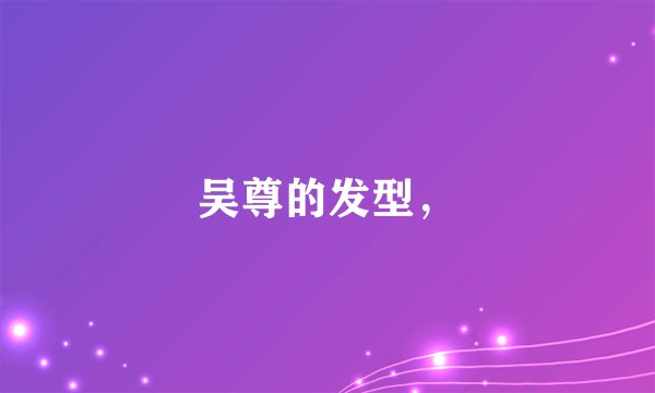 吴尊的发型，