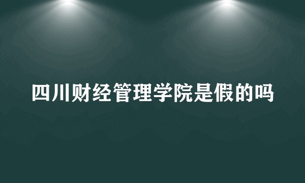 四川财经管理学院是假的吗