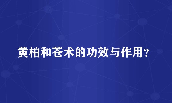 黄柏和苍术的功效与作用？