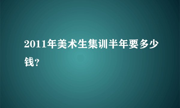 2011年美术生集训半年要多少钱？