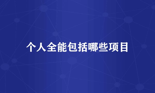 个人全能包括哪些项目