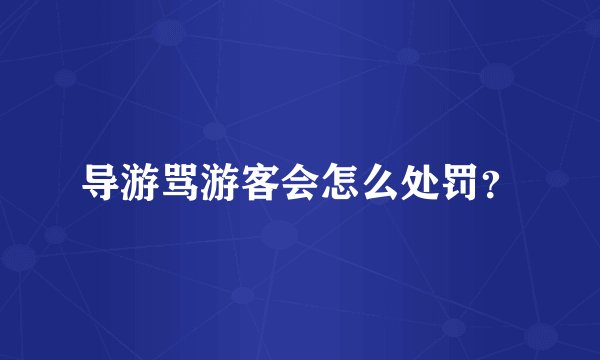 导游骂游客会怎么处罚？