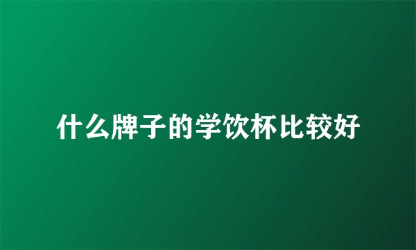 什么牌子的学饮杯比较好