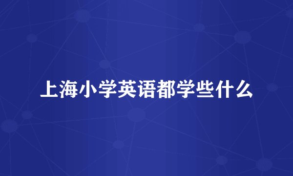 上海小学英语都学些什么