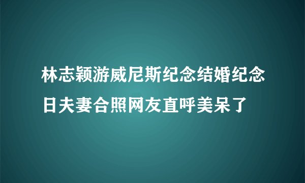 林志颖游威尼斯纪念结婚纪念日夫妻合照网友直呼美呆了