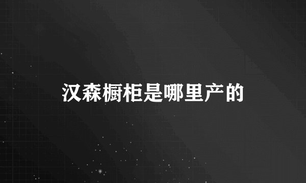 汉森橱柜是哪里产的