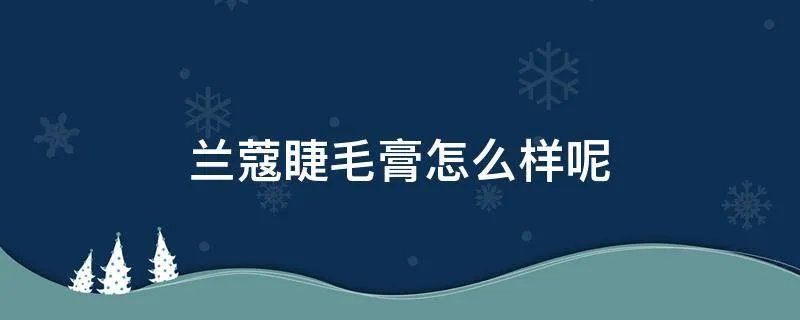 兰蔻睫毛膏怎么样呢