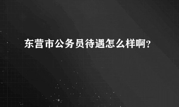 东营市公务员待遇怎么样啊?