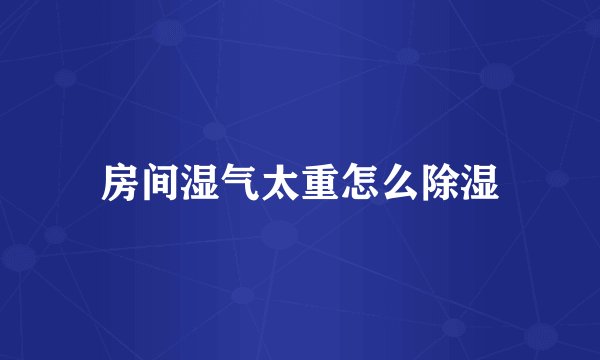 房间湿气太重怎么除湿