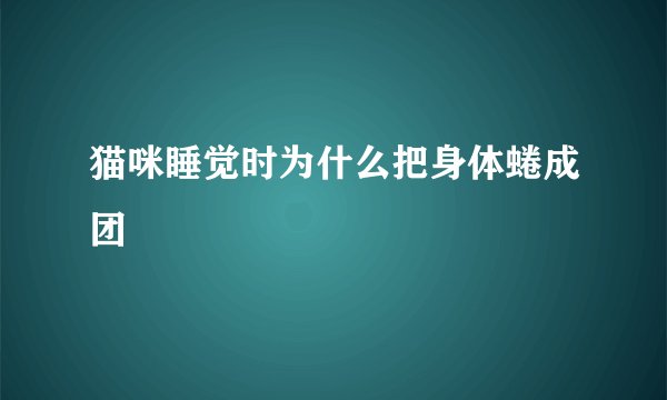 猫咪睡觉时为什么把身体蜷成团