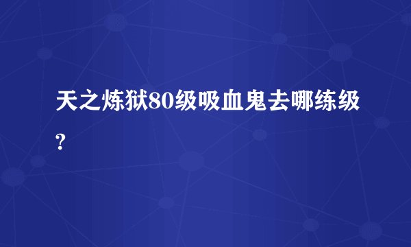 天之炼狱80级吸血鬼去哪练级?