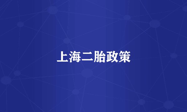 上海二胎政策