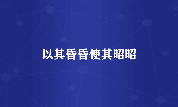 以其昏昏使其昭昭