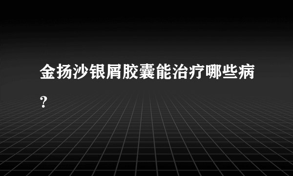 金扬沙银屑胶囊能治疗哪些病？