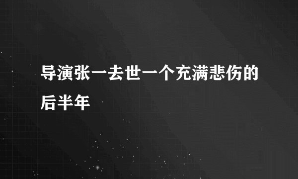 导演张一去世一个充满悲伤的后半年