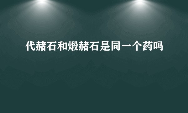 代赭石和煅赭石是同一个药吗