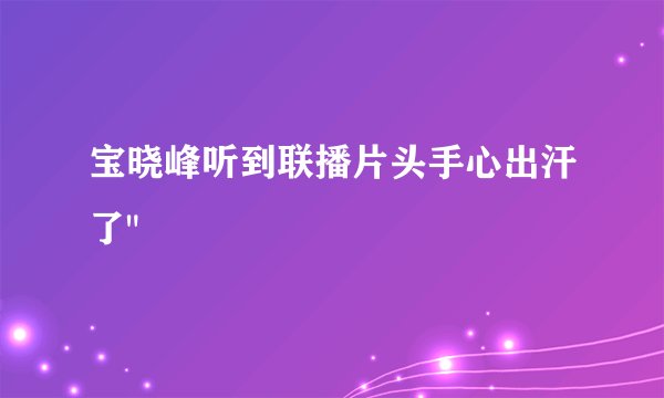 宝晓峰听到联播片头手心出汗了