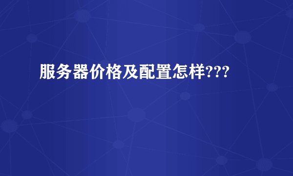 服务器价格及配置怎样???