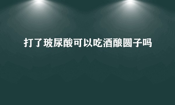 打了玻尿酸可以吃酒酿圆子吗