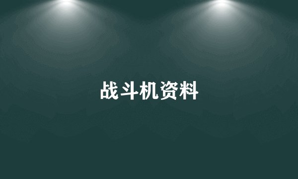 战斗机资料