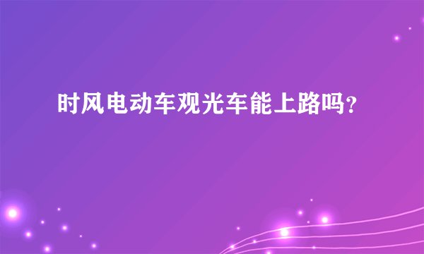 时风电动车观光车能上路吗？